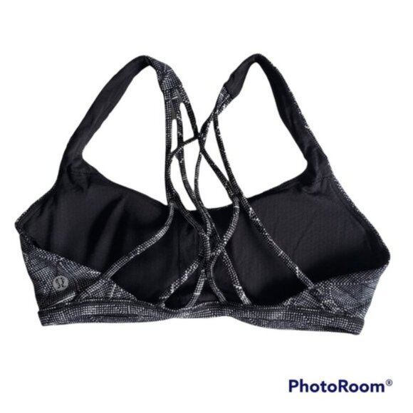 Lululemon Free to Be Zen Bra Formation Alpine White Black Size 4 - Picture 4 of 7